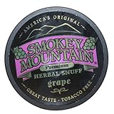 Smokey Mountain Premium Herbal Snuff GRAPE 1.0oz Canister (5 Pack) Tobacco Free