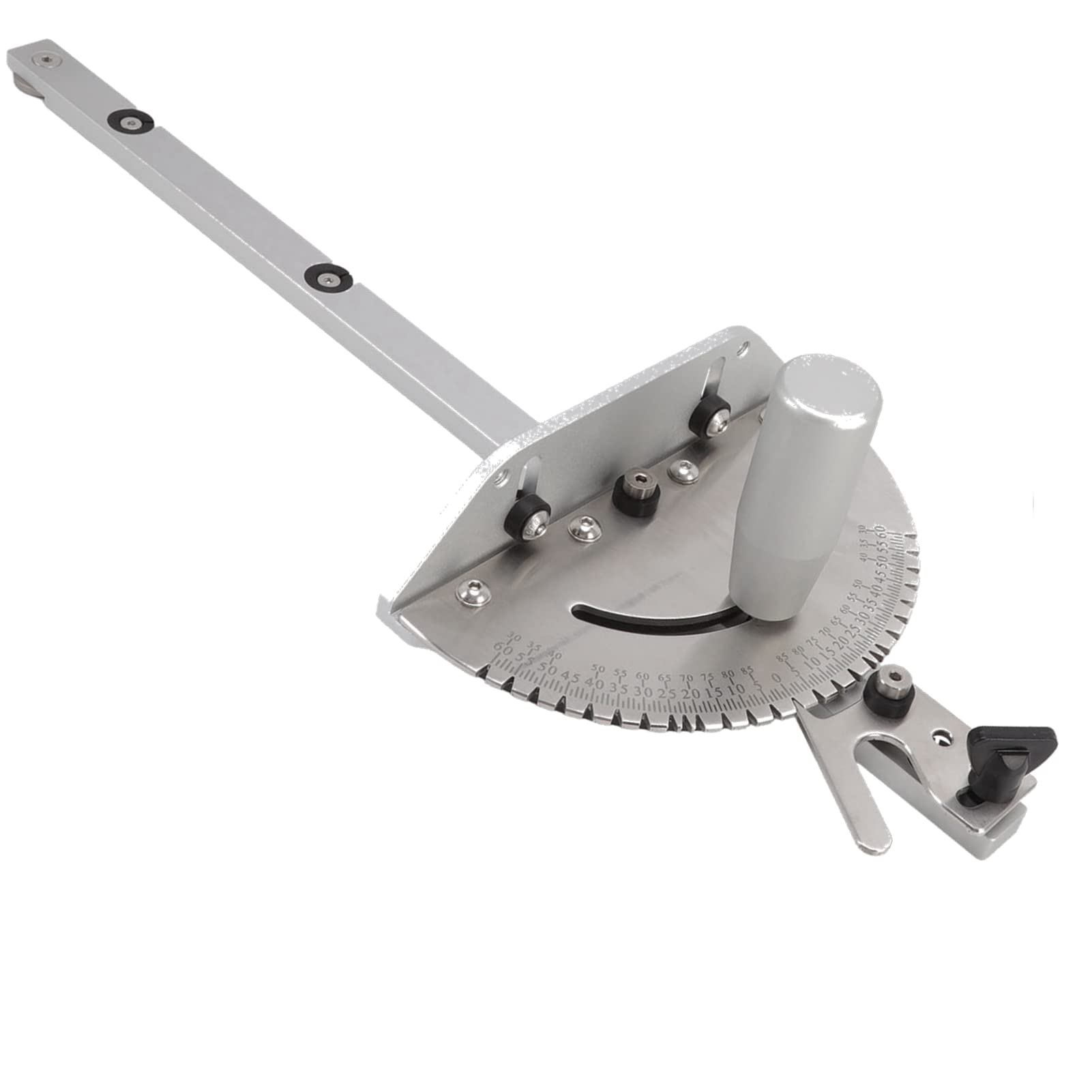 Table Saw Miter Gauge with Laser Marking Scale, Precision Miter Gauge Assembly with Aluminum Miter Fence Hex Screwdriver, Miter Saw Accessories for Maximum Stock Support, Repetitive Cut Flip Stop