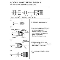 PL-259 Connectors Male UHF Type Attach Adapter End