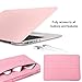 iCasso Compatible with MacBook Pro 15 Inch Case 2019-2016 Release Model A1990/A1707 Bundle 5 in 1, Hard Plastic Case,Sleeve,Screen Protector,Keyboard Cover&Dust Plug for Mac Pro 15 -Rose Quartz