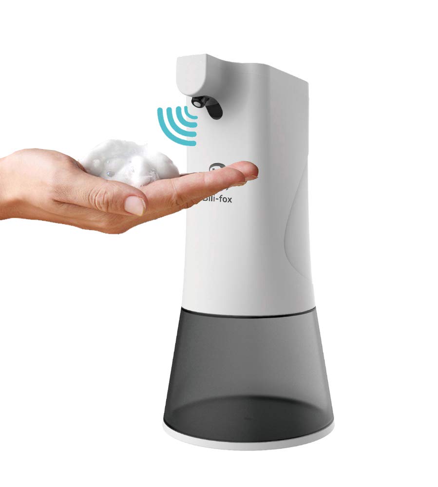 Automatic Foam Soap Dispenser, 350ML with USB Rechargeable Non-Contact Infrared Motion Sensor, Leak-Proof and Waterproof Adjustable Soap Dispenser for Kitchens, Bathrooms, Restaurants, Offices