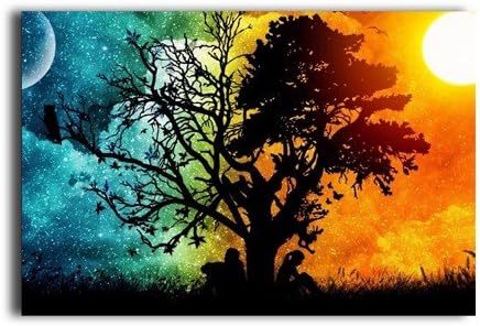 Awesome At Night And Evening Two World Poster 20X30 Inch Wall Print