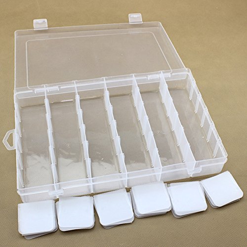 Rekukos Plastic Jewelry Box Organizer Storage Container with Adjustable