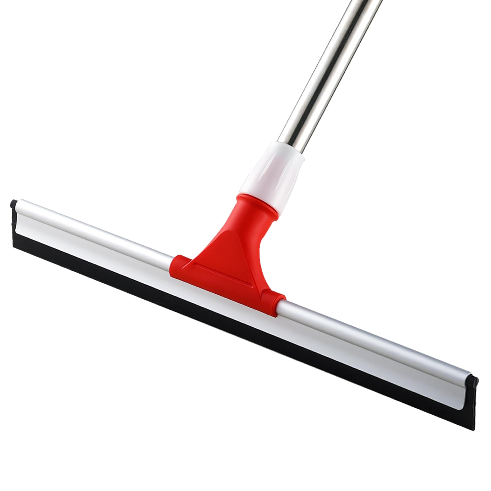 Mitclear 17IN Floor Squeegee Mop with Extension Poles(58IN), Wet Room Rubber Floor Wiper Heavy Duty, Water Broom Squeegee Floor Scrubber for Indoor & Outdoor Bathroom Shower Garage Patio Deck