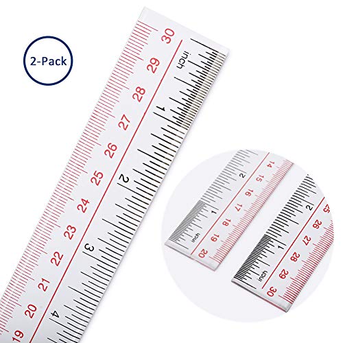 Bosiwee 12 inches & 8 inches Straight Ruler, Straight Ruler for Excellent Precision and Accuracy Measuring Tool for Student School Office, Clear, 2 Pack