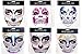 Skull Face Jewels Day of the Death Face Gems for Halloween Face Decals,6-Pack