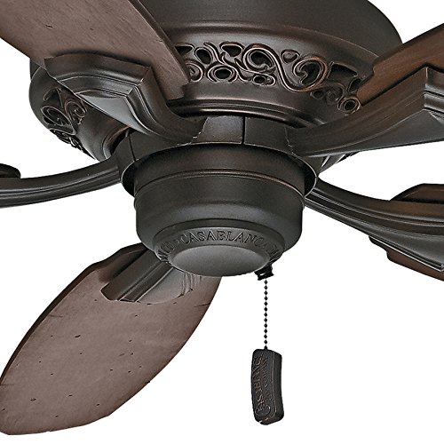 Casablanca 44" Traditional Ceiling Fan in Brushed Cocoa with 5 Distressed Walnut Reversible Veneer Blades (Certified Refurbished)