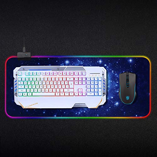 AZFUNN RGB Gaming Mouse Pad with 14 Lighting Modes, LED Mouse Pad of Starry Sky Pattern (31.5Ã—11.8 in)