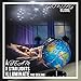 LED Light Up Globe with Bluetooth Speaker, Chrome Base and Detailed World Map - Constellations Glow at Night - Projects Star Lights on Ceiling as Nightlight - 12.5 x 9