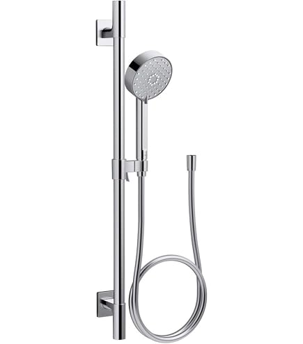 Kohler Awaken Handbrause Set – 4 Sprühfunktionen, Schiebestange & Schlauch, Brushed Nickel