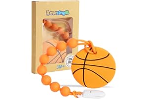 Baby Food Grade Silicone Sport Ball Teether Toy with One Piece Design Pacifier Clip Holder,Teething Pain Relief Toys Gift Set