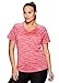 RBX Active Women's Plus Size Striated Short Sleeve Top Coral 2X