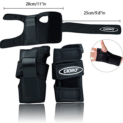 GIORO Adult/Child's Multi Sports Protective Gear, 3 In 1 Set Knee Pads Elbow Pads Wrist Guards for Skateboarding Skating Cycling Climbing Biking BMX Bicycle Scooter (Black, Child/Youth) - Thumbnail 5