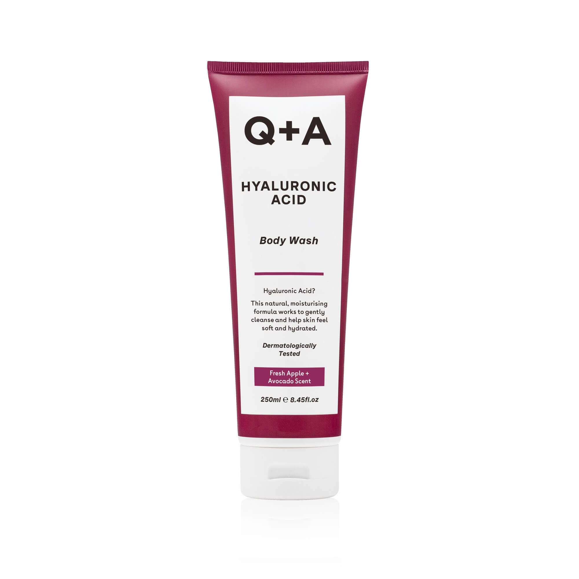 Q+A Hyaluronic Acid Body Wash (250ml), Nourishing Body Care, Sensitive Shower Gel, Gel Cleanser for Sensitive Skin, Deep Moisture with Saccharide Isomerate, Fresh Apple & Avocado Scent โ image 1