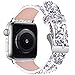 iiteeology Compatible with Apple Watch Band 46mm 45mm 44mm 42mm, Glitter Shiny Bling Leather Band for iWatch Series 10/9/8/7/6/5/4/3/2/1/SE - Silver