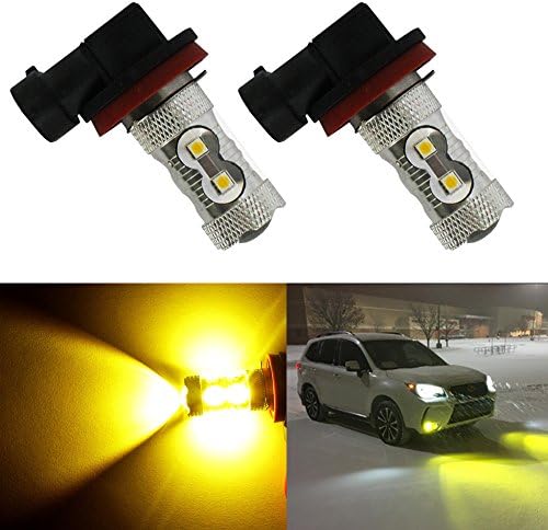 BlyilyB 9-30V High Power 3000K Extremely Bright H11 H8 LED Bulb Gold Yellow LED Fog Light Bulbs Lamps (Pack of 2)