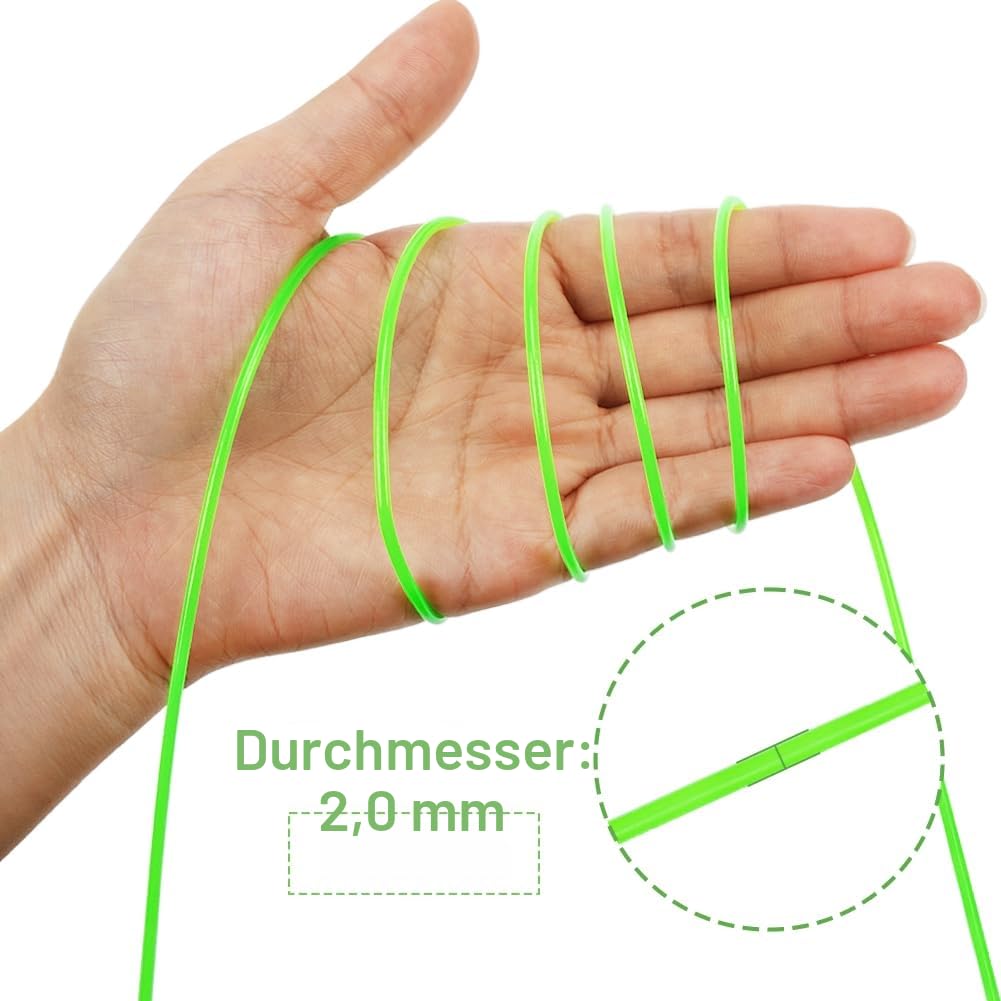 2,0 mm Nylon Mähfaden, 100m Grün Runde Trimmerschnur Starke Trimmerfaden 3