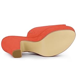 Allegra K Women's Open Toe Platform Chunky Heel