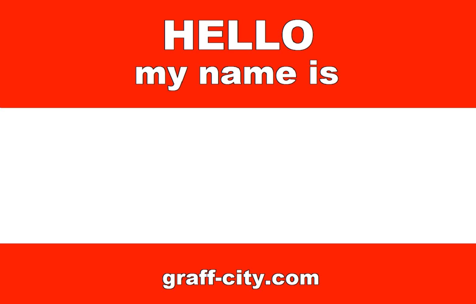 'Hello My Name is' Stickers/Name Label Tags - Red & White 100-8cm x 6cm