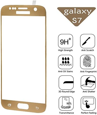 ProChosen Galaxy S7 Screen Protector [Full Coverage], HD Clear Anti-Bubble for Samsung Galaxy S7 Tempered Glass Screen Protector [Not for S7 Edge]
