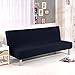 Armless Sofa Cover Stretch Sofa Bed Slipcover Protector Elastic Spandex Modern Simple Folding Couch Sofa Shield Futon Cover by Yunhigh - Black