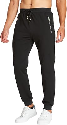 Pantalones Deportivos Running para Pantalones Hombre Casual Algodón con Joggers Deporte Elástica con Bolsillos Negro M
