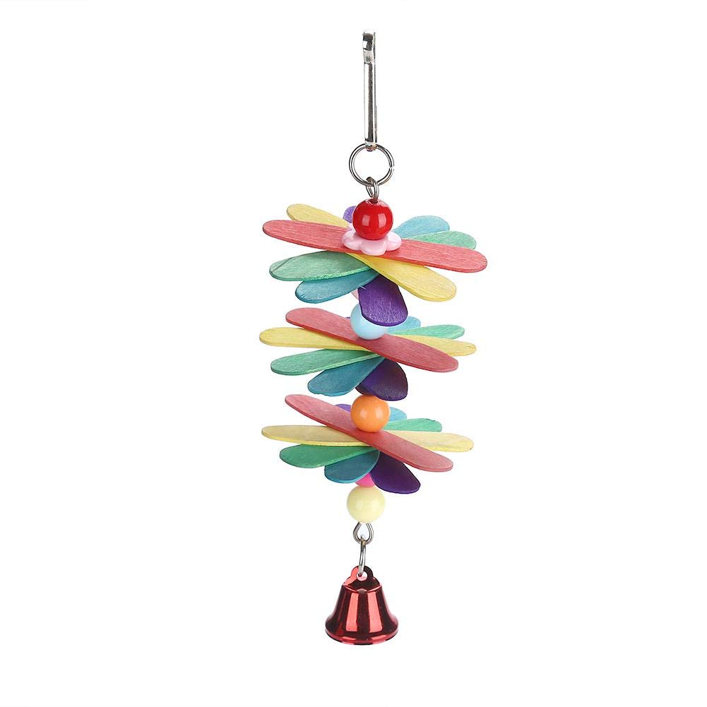 Chewing Toy for Parrot Swing Toy for Birds Colorful Beads with Bell Decoration of Cage
