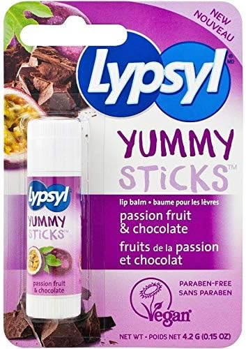 (Pack of 36) Lypsyl Lip Balm Yummy Sticks, Assorted Sweet Mint & Basil, Sea Salt & Caramel, Passion Fruit & Chocolate