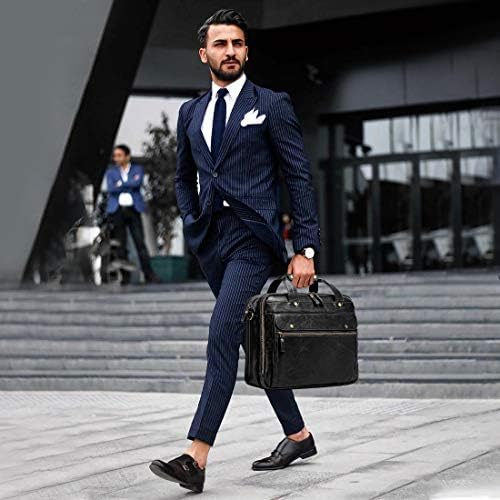 Leather Briefcase for Men Laptop Bag 15.6 Inch Large Waterproof Retro Business Travel Messenger Bag,Perfect Gifts For Husband/Christmas Gifts for Men (Black) 8 Leather Briefcase for Men Laptop Bag 15.6 Inch Large Waterproof Retro Business Travel Messenger Bag,Perfect Gifts For Husband/Christmas Gifts for Men (Black)