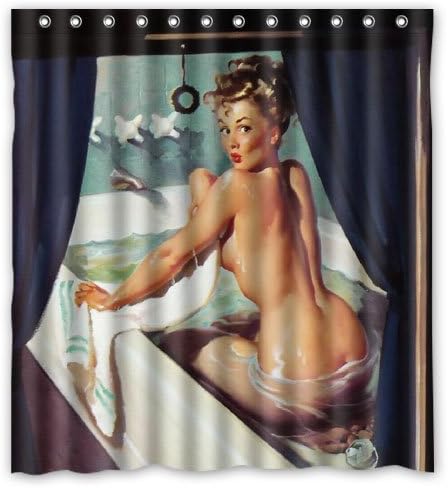 POOKOO "Sexy Vintage Retro Pin-up Lady-00077" Personalized Custom 60X72 inch Waterproof Polyester Fabric Shower Curtain