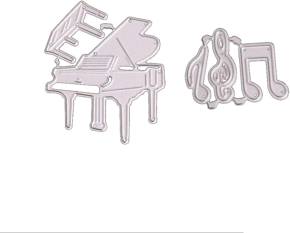 CHIHUOBANG 2 Pcs Piano Pattern Paper Card Decor DIY Embossing Cutting Dies Mould, Scrapbooking Album Metal Die Cuts Stencil