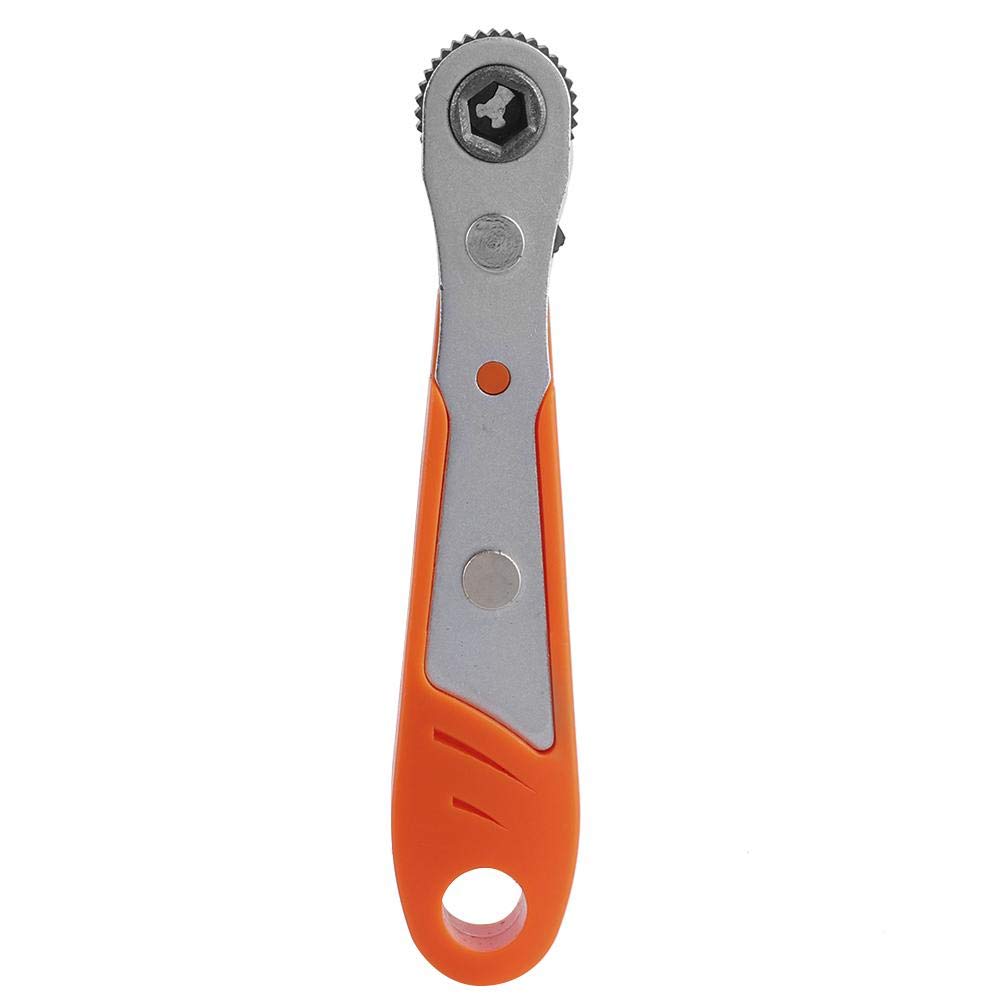 Qiilu Ratchet Wrench, Quick Release Ratchet Wrench Mini 36 Teeth 1/4in Drill Bit Socket Ratchet Wrench Screwdriver Sleeve Spanner Car Hand Tools(Orange)