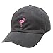 City Hunter C104 Flamingo Small Embroidery Cotton Baseball Cap 13 Colors (Charcoal)