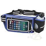 silexfit Hydration Belt for Running, Walking, Hiking or Marathons, Running Fuel Belt with One Water Bottle, 10 Oz, Waterproof Runners Fanny Pack with Touch Screen Pocket, Reflective Waist Pack by