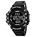 SKMEI Men Digital Sports Watches with Heart Rate Monitor, Pedometer Calorie Military Waterproof Wristwatch for Men Boys - Black