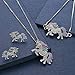 WURUIBO 3 PCS Rainbow Unicorn Jewelry Set for Girls, Fashion Necklace Earring Bracelet Crystal Rhinestone Set(Jewelry Set)