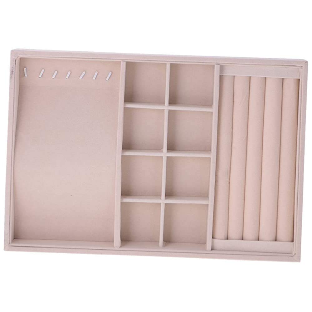 POFET Jewelry Tray Display, Jewellery Organizer Showcase Box Holder Stackable for Necklaces Bracelets Rings Earrings Storage, 35 x 24 x 3cm
