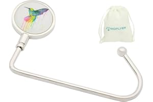 ROFLYER Purse Hook Hanger for Table Bar Long Handbag Hanger Bag Hanger with Velvet Pouch (Hummingbird)