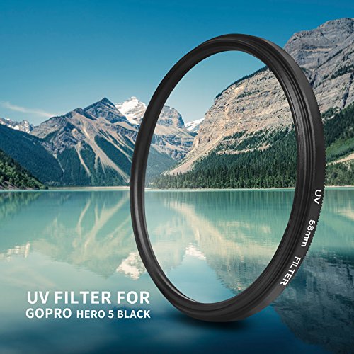 D&F 58MM Professional Photography UV Filter with Lens Cover and Adapter for Original Hero 5 / 6 Waterproof Case