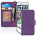 FYY Designed for iPhone SE Case 2022 (3rd Gen) / iPhone SE Case 2020 (2nd Gen) / iPhone 7 Case/iPhone 8 Case, Luxury Genuine Leather Wallet Phone Case with Card Holder Flip Kickstand Cover Purple