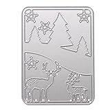 Whitelotous Cutting Dies Stencil Metal Mould for DIY Scrapbook Album Paper Card (Christmas Tree & Deer)