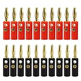 AIKE Gold Plated Banana Plug 4mm Audio Speaker Wire Cable Connector 10 Pairs