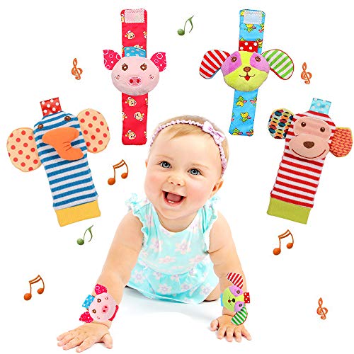 bloobloomax baby einstein toys calcetines suaves para buscar pies, muñecas, sonajeros, tobillo, pierna, mano, brazo, pulsera, actividad, sonajero, baby shower, regalo esencial para bebés, niños pequeños, niñas, bebés