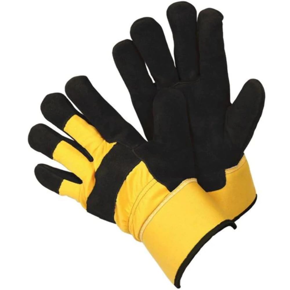 Briers Thermal Rigger Gloves, Yellow/Black, Large