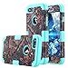 LONTECT for iPhone 8 Case, iPhone 7 Case Camouflage Tree Hybrid Heavy Duty Shockproof Case with Dual Layer [Hard PC+ Soft Silicone] Impact Protection for Apple iPhone 7/iPhone 8, Tree Camo/Teal