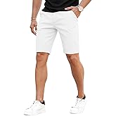 GINGTTO Mens Slim Fit Shorts 9" Inseam Stretch Chino Shorts