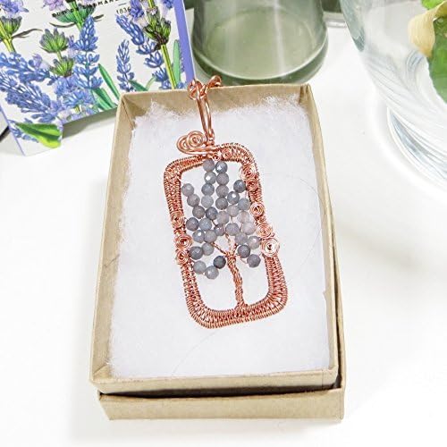 Silver Agate Tree of Life Gemstone Necklace