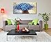 Winpeak Art Hand Painted Abstract Canvas Wall Art Modern Textured Blue Flower Oil Painting Contemporary Artwork Floral Hanging Decor Stretched And Framed Ready to Hang (40