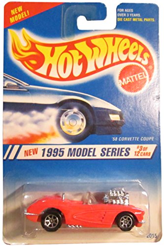 Hot Wheels 1995-3 of 12 PINK '58 Corvette Coupe Model Series 1:64 Scale