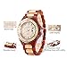 Bewell 100BG Wooden Watch Analog Quartz Light Weight Vintage Wrist Watch for Men (Red Sandalwood and Maple)